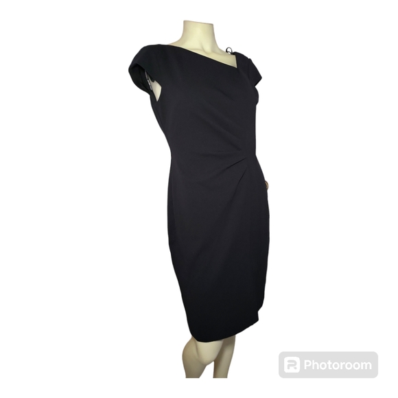 Vince Camuto Cap Sleeve Scuba Crepe Sheath Dress - Black size 8 - Picture 3 of 8